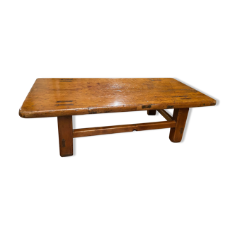 Table basse, Japon XIXe en bois massif, type Chabudai