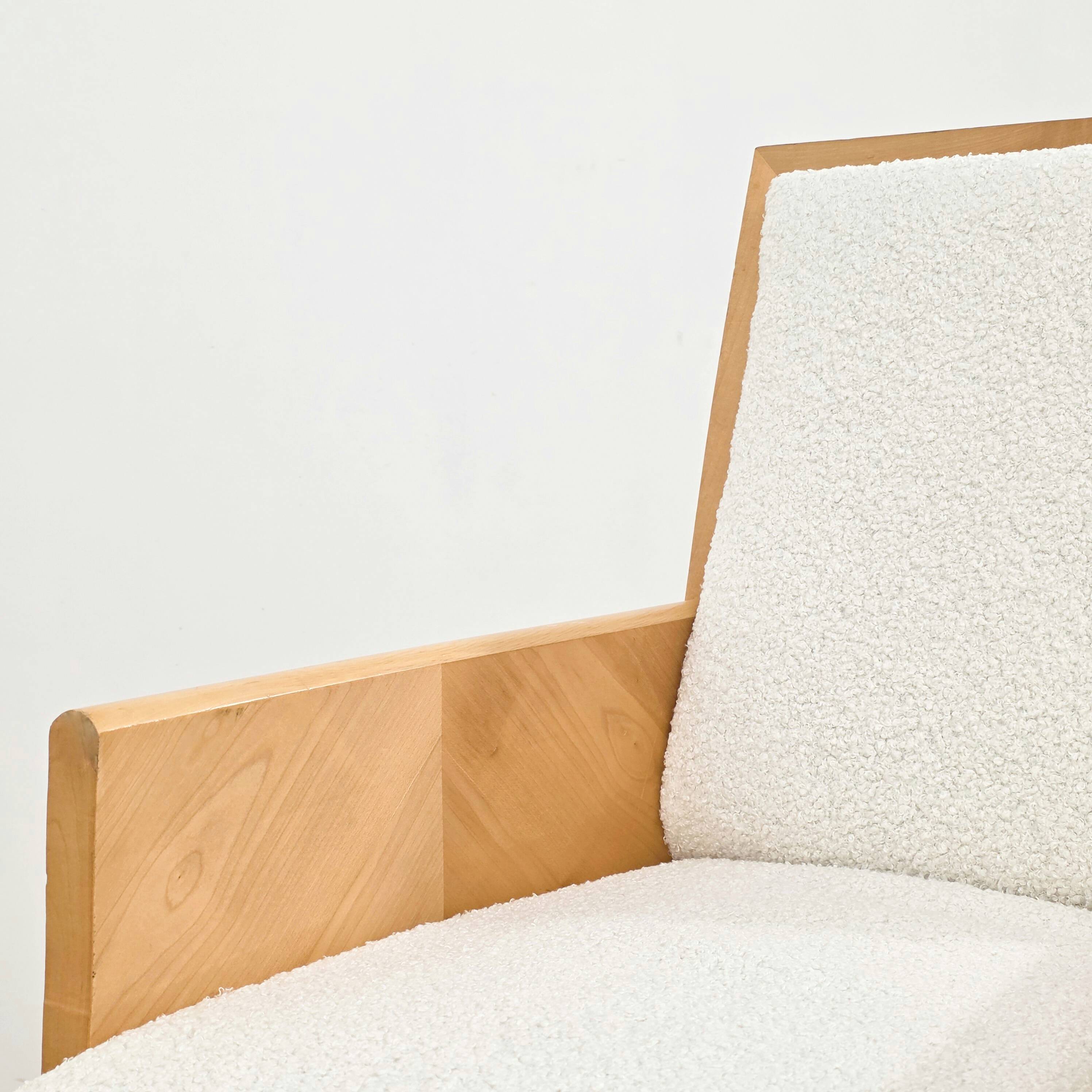 Set of five antique wooden chairs / armchairs.