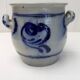 Alsaces Betschdorf stoneware flower pot, gray blue