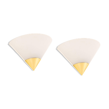 Pair of opal glass wall lights designed by Limburg, Germany.
