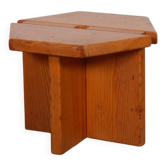 Tabouret vintage en pin massif attribué à René Martin, 1960