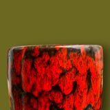 West German Scheurich vase 244/22 “Europ Linie” – red lava ceramic