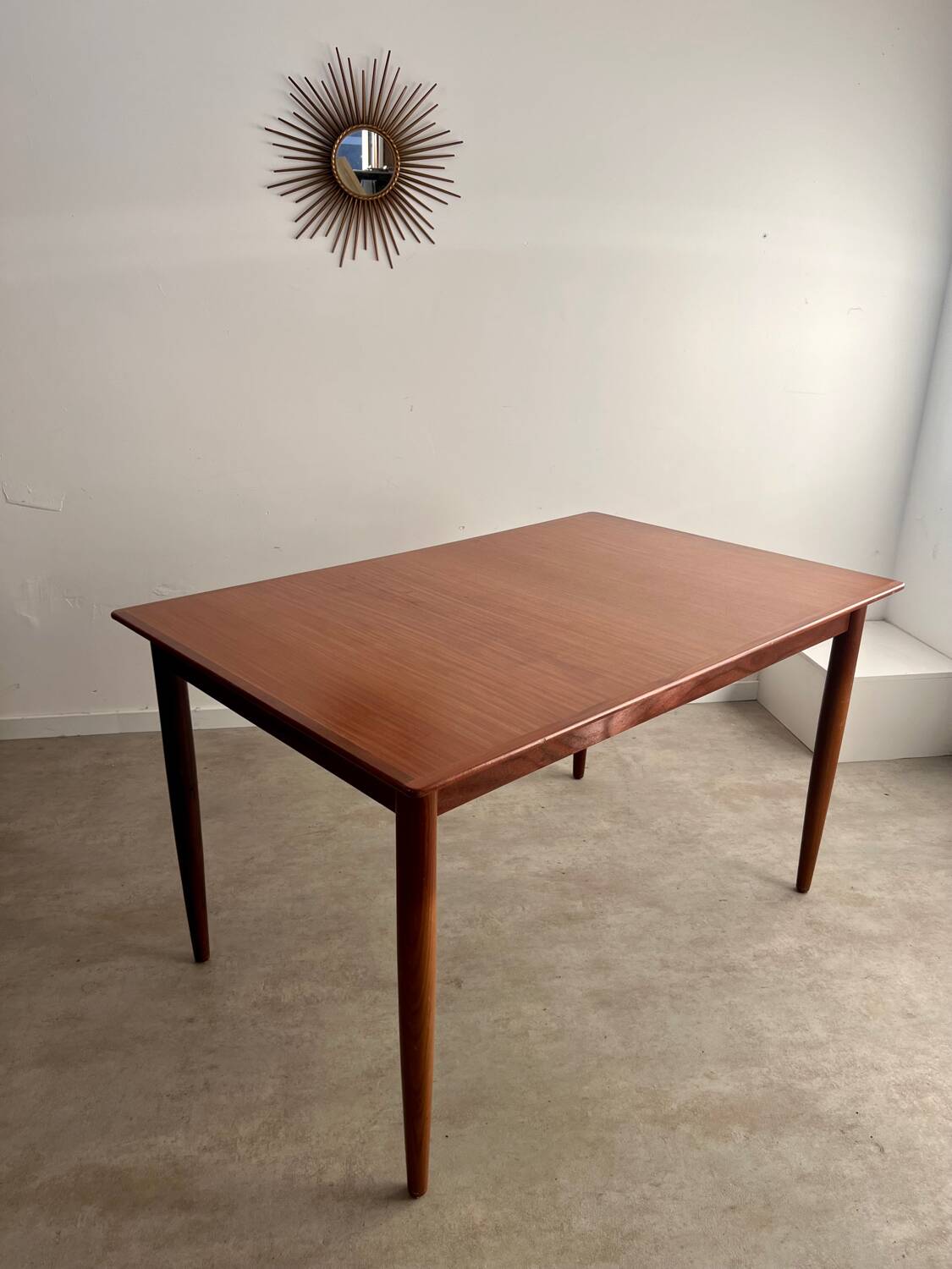 Old Scandinavian design rectangular teak table from the 60s vintage