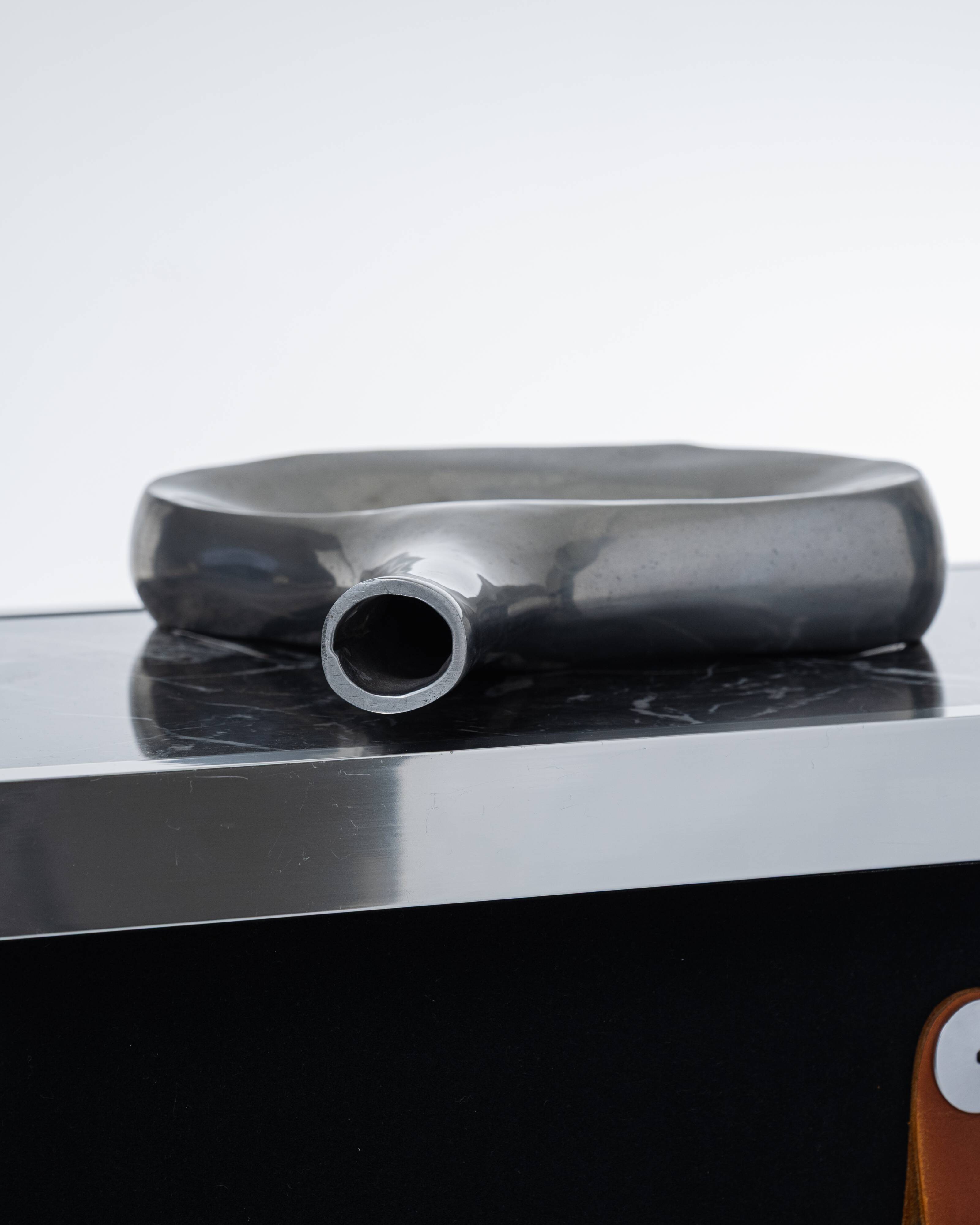 Vase soliflore en métal, 1980s