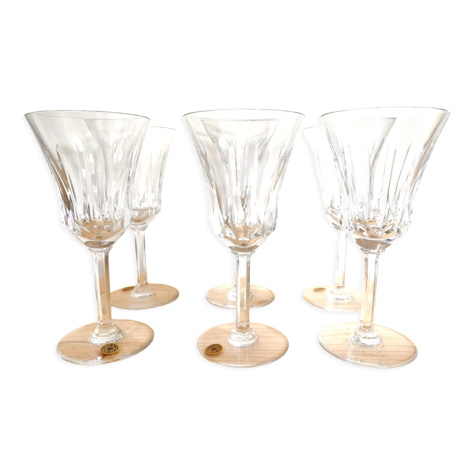 6 wine glasses Val Saint Lambert