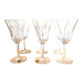 6 verres à vin Val Saint Lambert