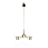 Suspension vintage en aluminium et verre, Italie, années 1970