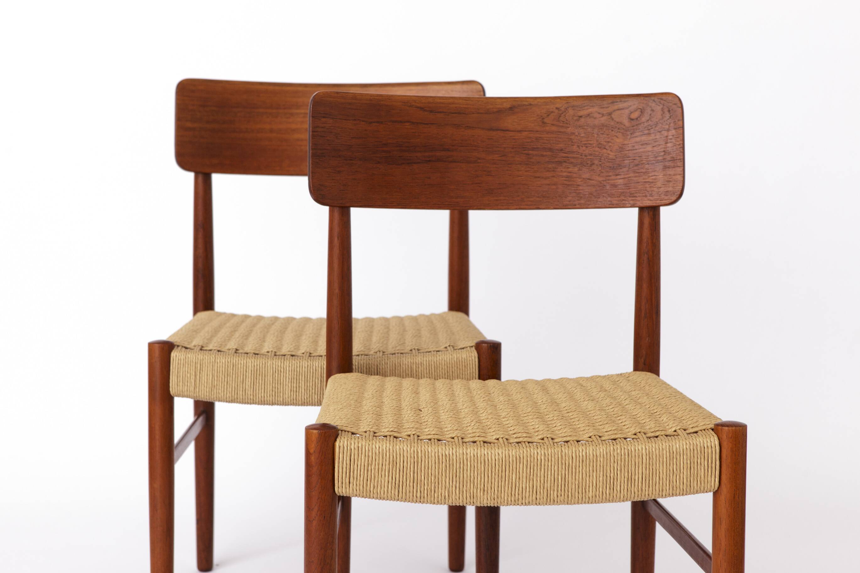 2 Dining Chairs 1960s - Danish, Teak, Papercord seats