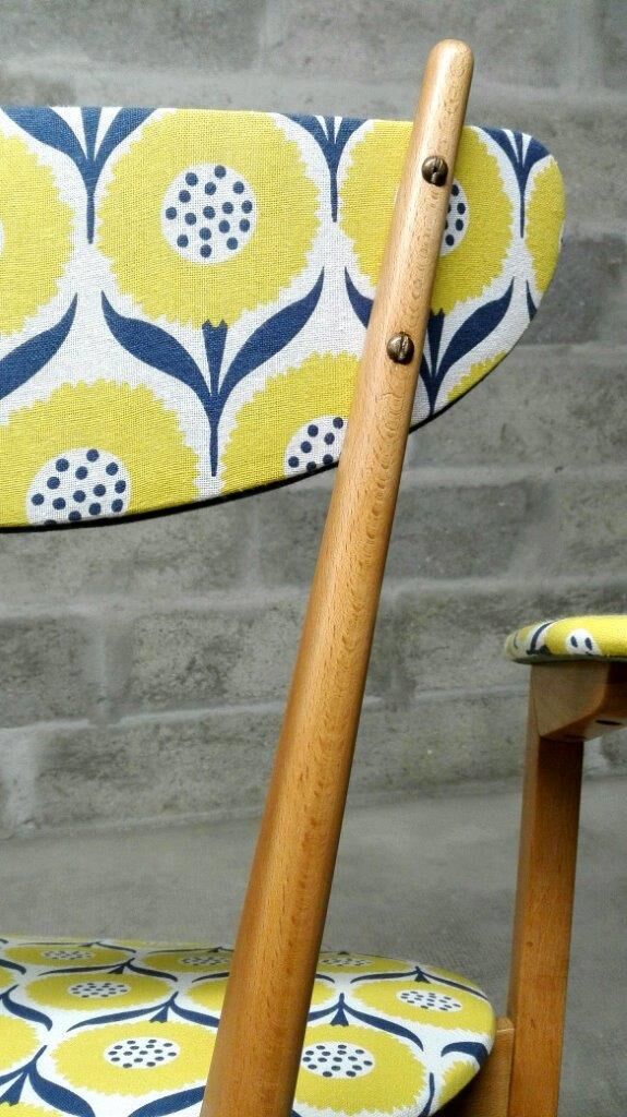 Blond wooden chair scandinavian style of the 1960s