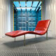 B&B Italia red leather lounge chair by Jeffrey Bernett