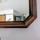 Large wooden wall mirror - wavy carving and natural patina