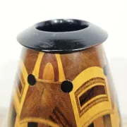 Monumental wooden floor vase / intarsia / wood mosaic / Africa / 1950s–1960
