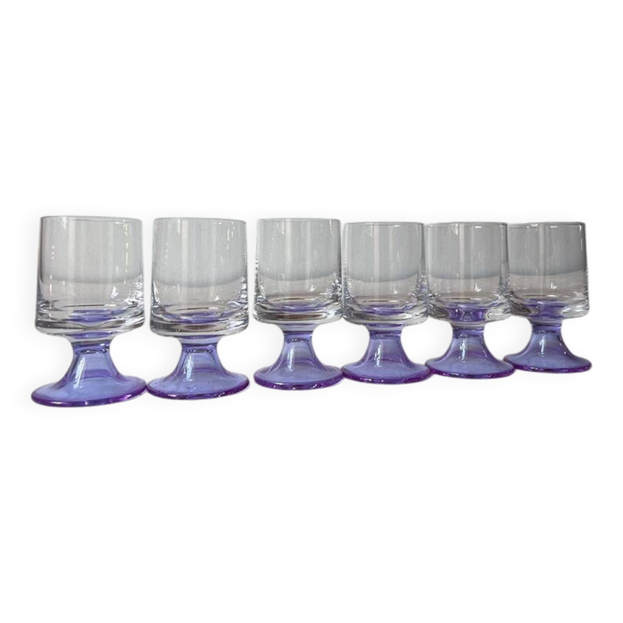 ensemble de 6 verres à pied couleur lilas