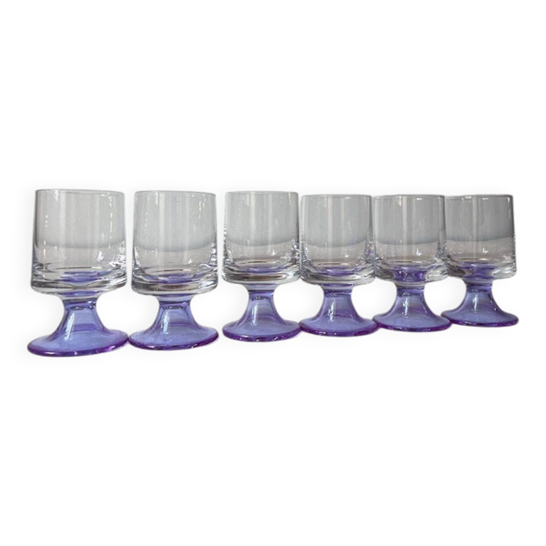 ensemble de 6 verres à pied couleur lilas