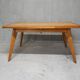 Dining table in blond oak compass feet 1950