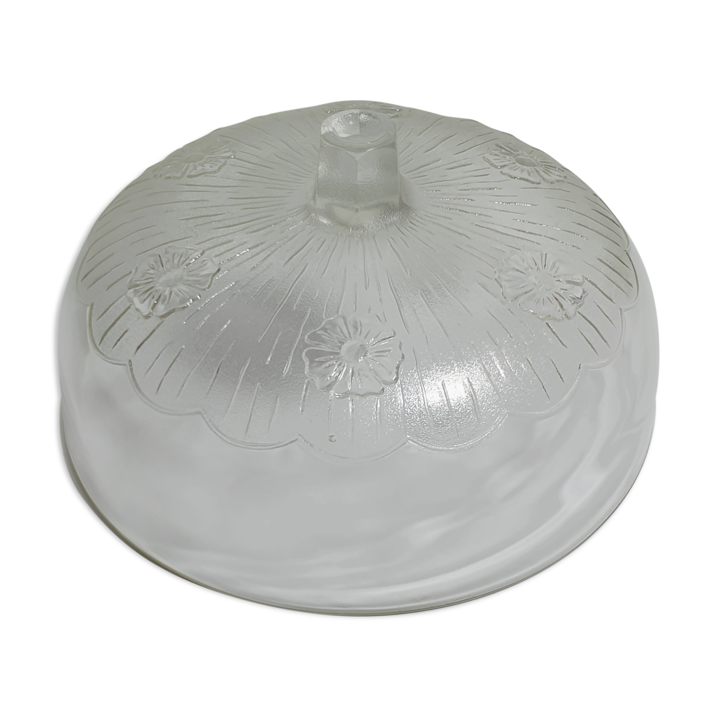 XXL cheese bell in vintage moulded glass
