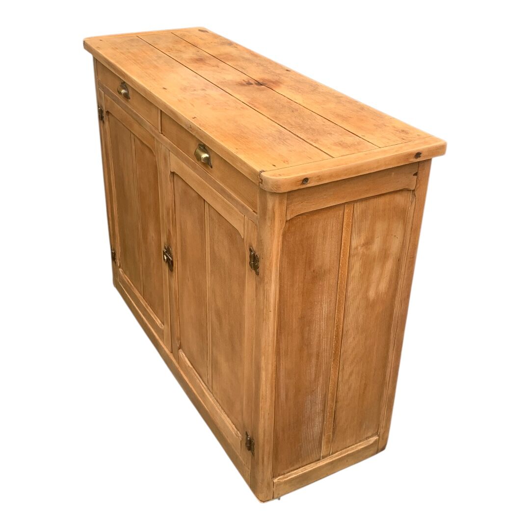 Grand Parisian buffet with billot and butterfly hinges, raw wood, 1930.