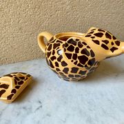 Teapot elephant glazed ceramic collector Giraffe 70s-80s