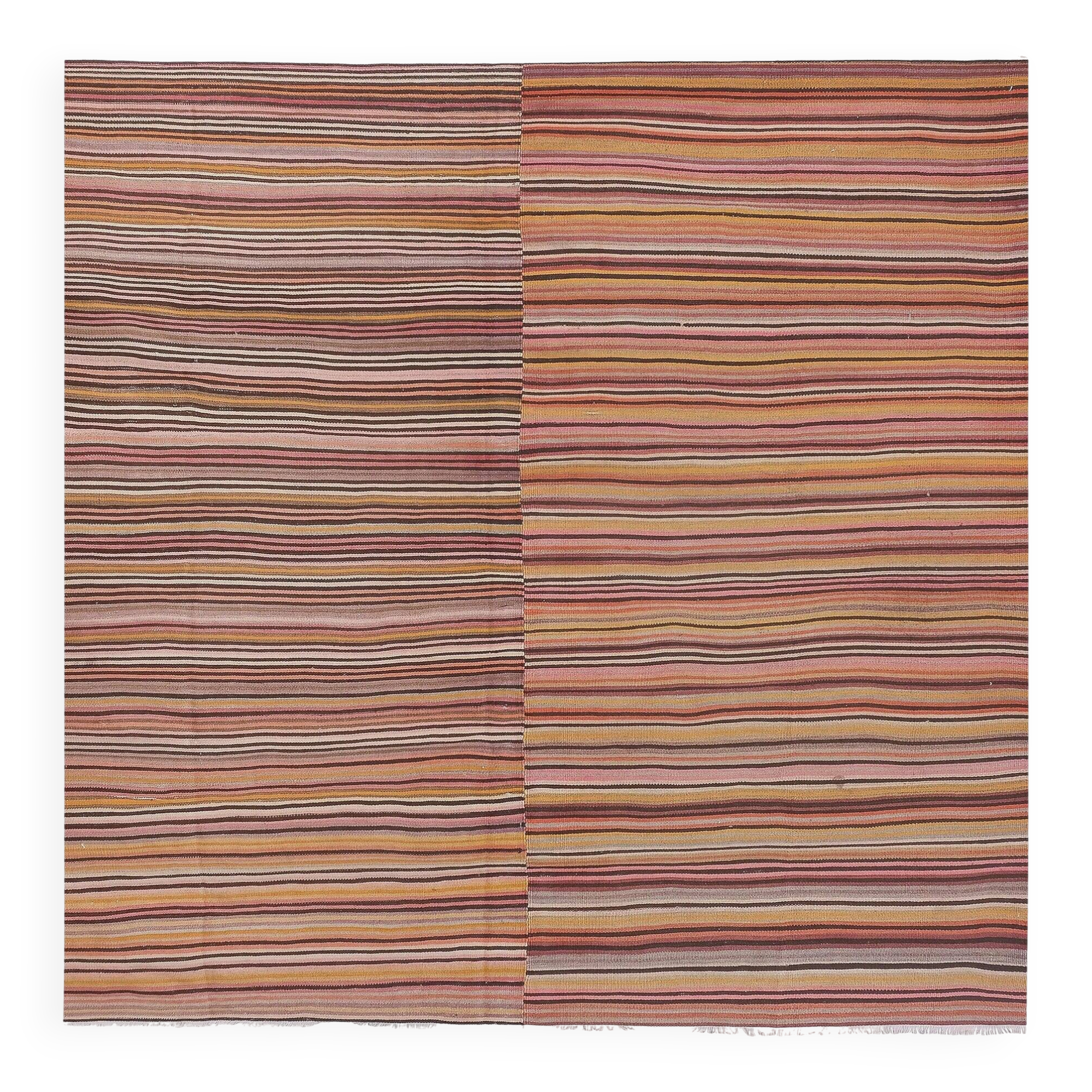 Vintage Turkish kilim handwoven 285x302 cm