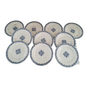 Lot de 10 assiettes plates en terre