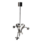 Vintage chandelier from the 1960s in stainless steel.
