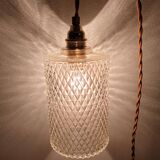 Chiseled glass hanging lamp