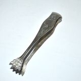 Vintage engraved silver metal lion claw sugar tongs