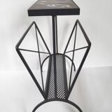 Vintage 1950s side table magazine rack ceramic & steel 50s 1950s music