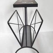 Vintage 1950s side table magazine rack ceramic & steel 50s 1950s music