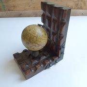 Serre-livres en bois massif globe terrestre mappe monde