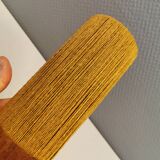 Beautiful cylindrical table lamp in wood and sisal, estimated 1960s-1970s