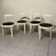 Lacquered wooden chairs with fabric, 1970s, set of 4