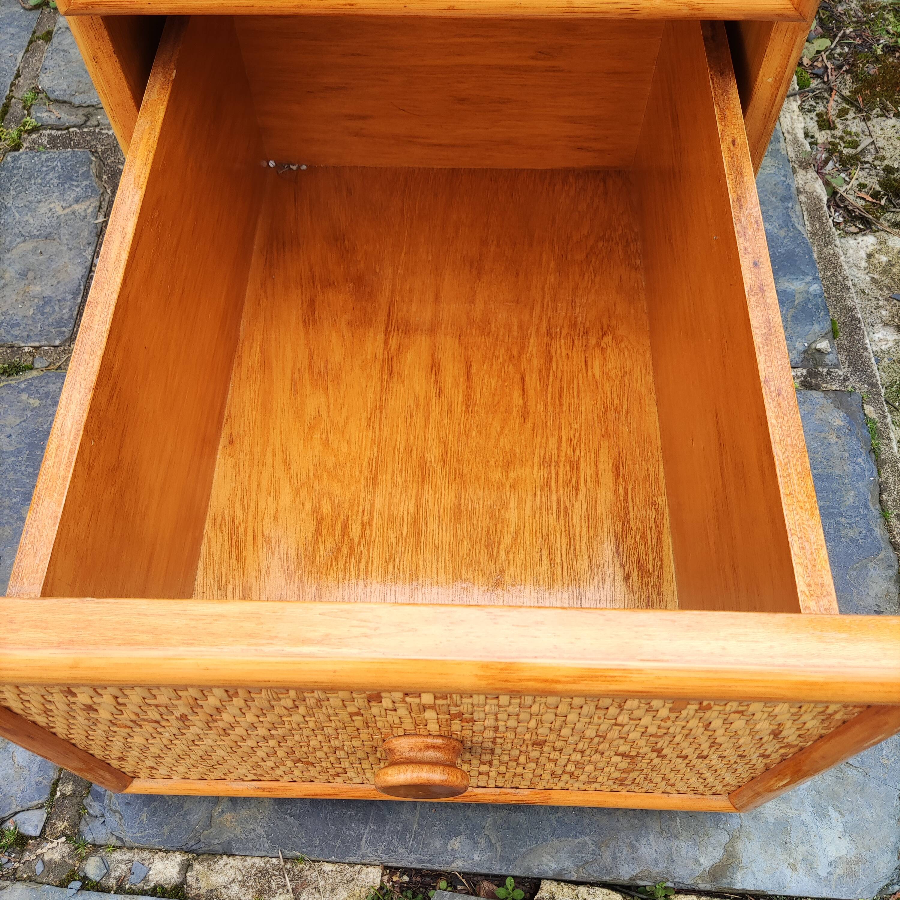 Bureau vintage en bambou et osier