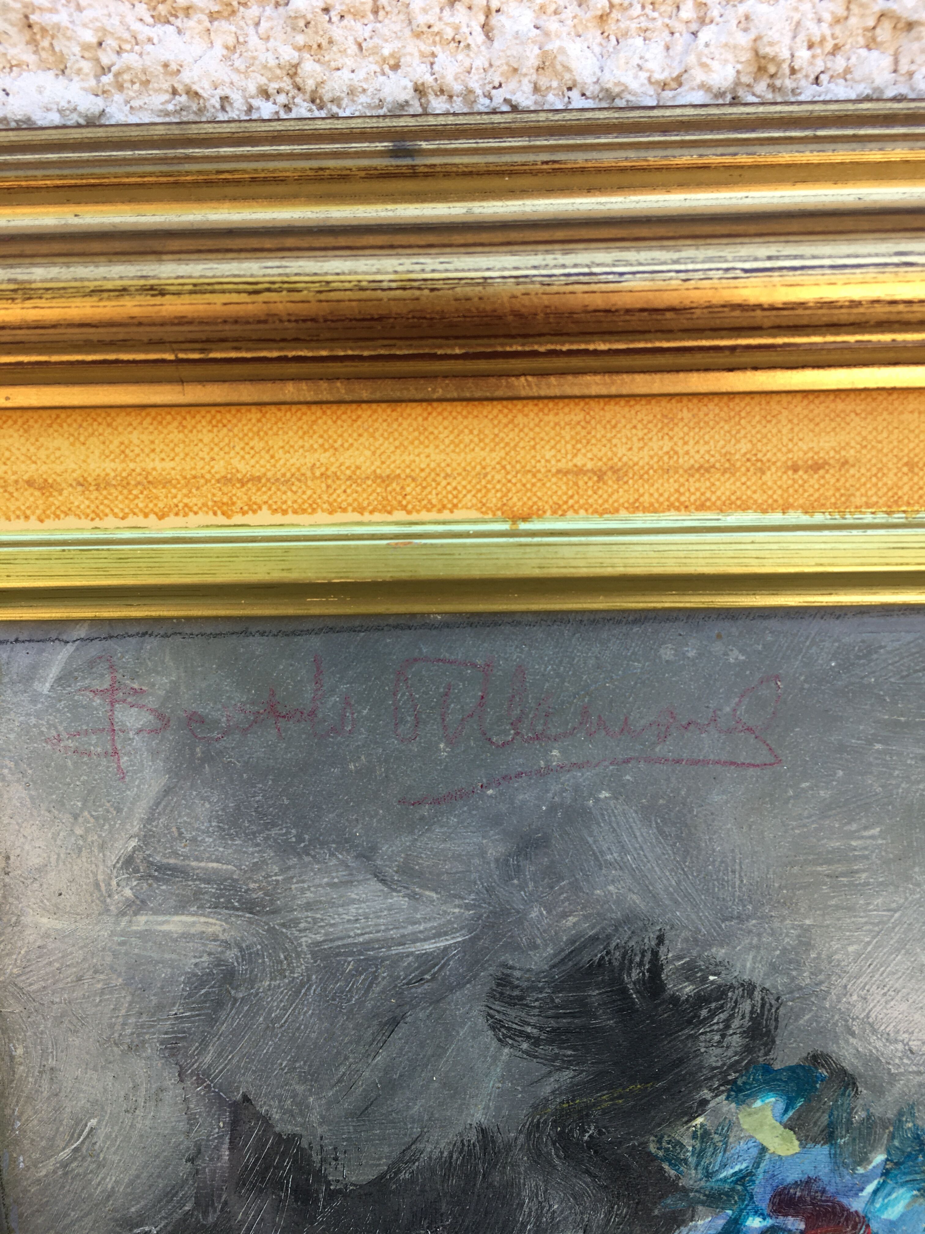 Painting on wood bouquet of flowers