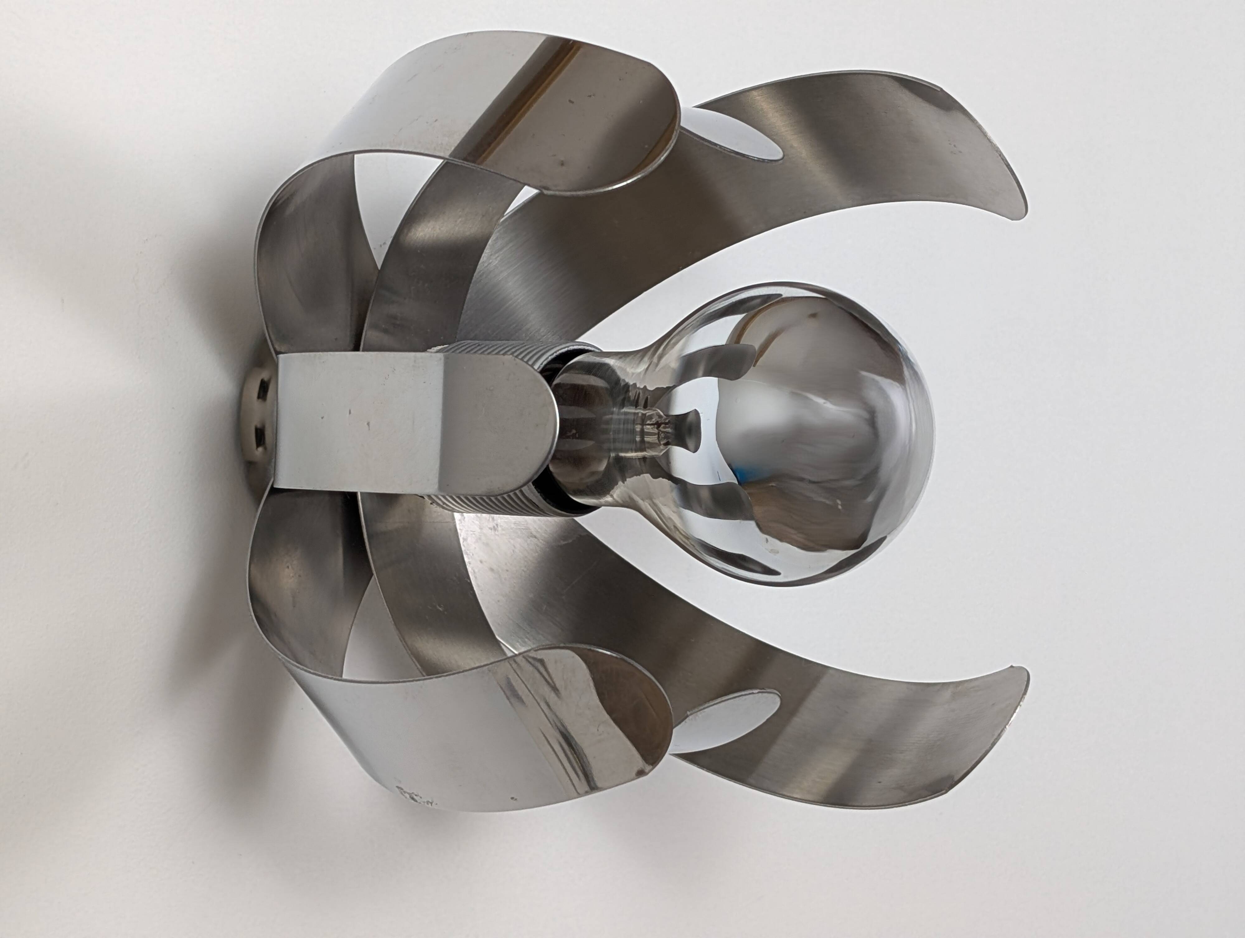 Chrome flower wall light