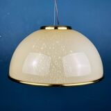 Vintage Murano glass pendant lamp in beige by F. Fabbian, Italy, 1970s.
