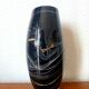 Black and gold glass vase in Murano style