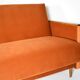 Foldable sofa, reddish velvet, restored, 1960s