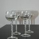 4 vintage crystal wine glasses – elegant twisted stem