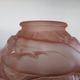 Art Deco vase in pink moulded glass "bird motif" 40s