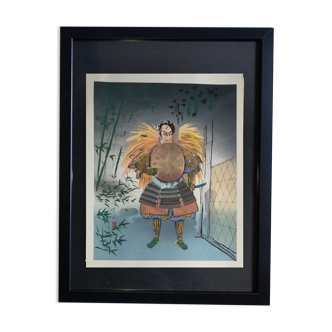 Original engraving from 1954 - kabuki - japan