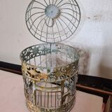 Round weathered iron birdcage