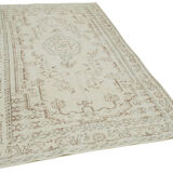 Handmade rustic oriental beige rug 163 x 267 cm