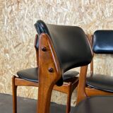 4 chaises en teck des années 70, chaise Erik Buch o.d. møbler Danemark