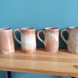 4 enameled stoneware cups