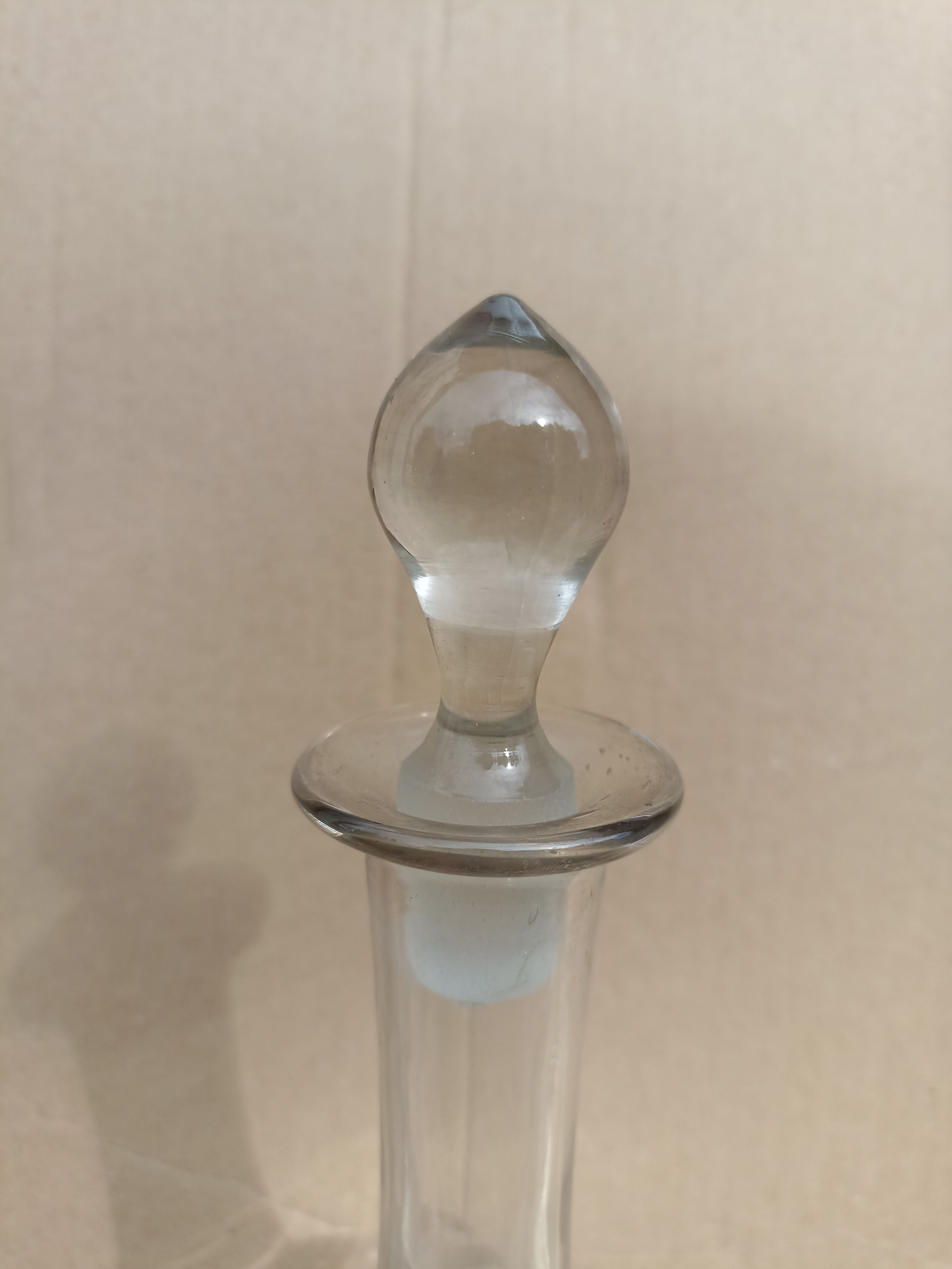Pink standing glass decanter