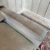 Canapé en velours beige époque 1980