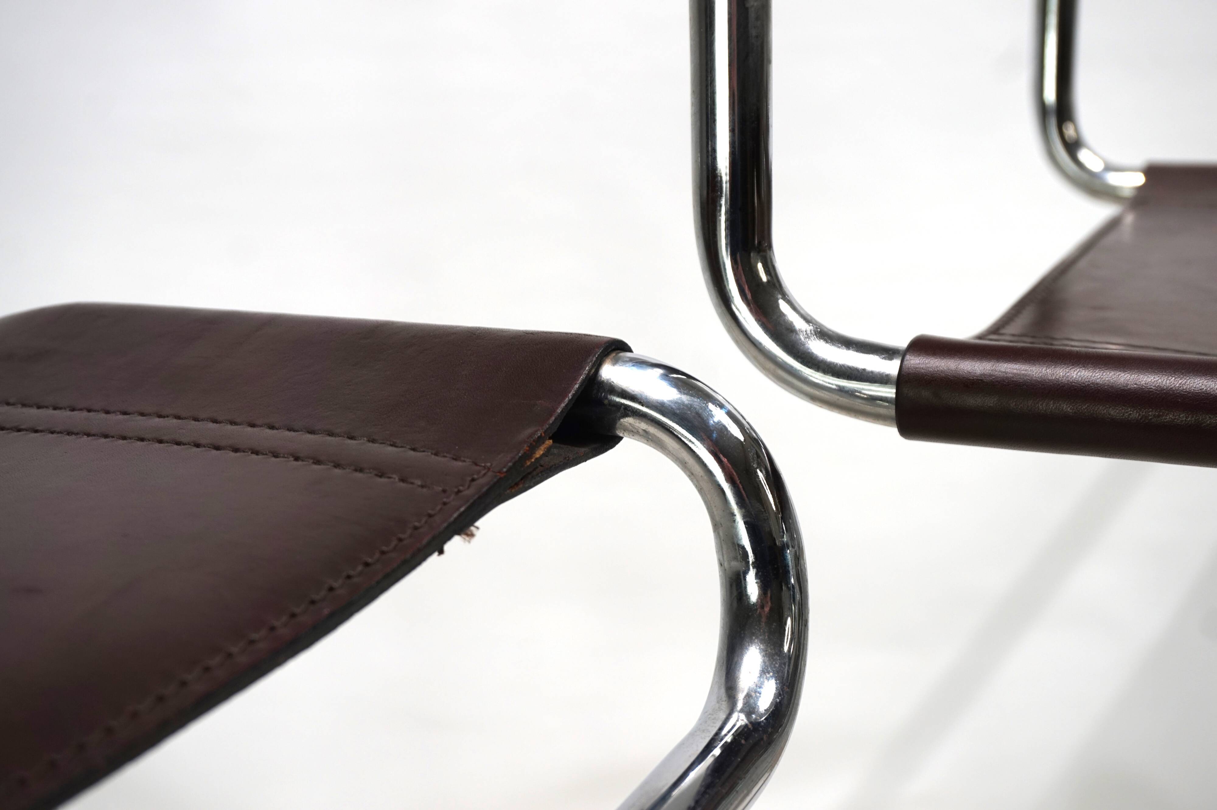 Ensemble de 4 tabourets de bar en acier tubulaire Linea Veam, 1960
