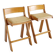 Tabourets de bar vintage italiens en bois et corde, lot de 2