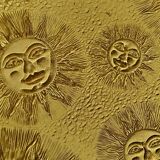 Glass plate decorated with suns, 1980.